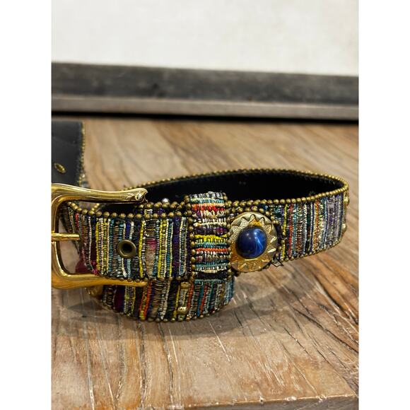 Vintage Elite California Embellished Boho Tapestry Belt Jeweled Wearable Art main image 5